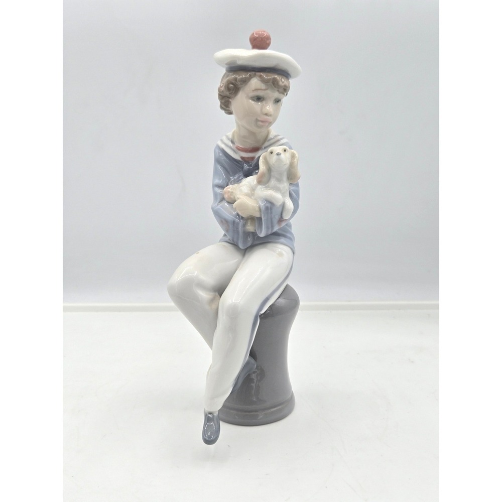 Updated Title: Lladró "Seaside Companions" Sailor Boy & Dog Figurine #06196